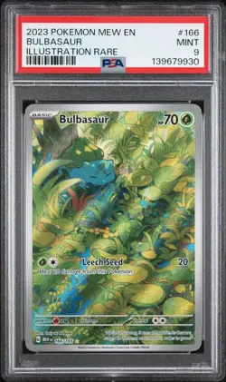 PSA 9 MINT Bulbasaur 166/165 Sv: Scarlet & Violet 151 Holo Pokemon 2023 - Image 1