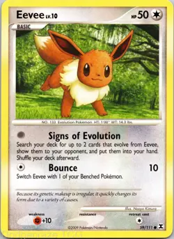 Eevee 59/111 Common Rising Rivals Pokemon NM - Image 1