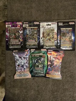 Yugioh x7 Booster Pack Factory Sealed Bundle! Yu Gi Oh TCG RARE SPREAD NEW NEW! - Image 1
