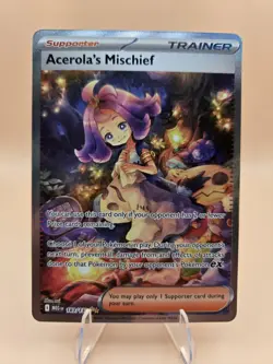Acerola's Mischief Trainer Card 183 Pokemon TCG Holo Supporter - Image 1