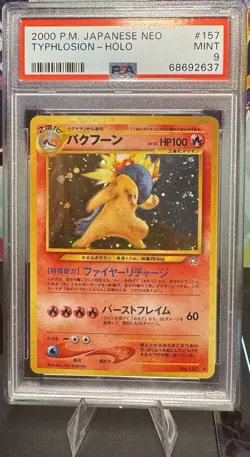 Pokemon Neo Genesis Typhlosion #157 Holo Rare Card Japanese Edition PSA 9 Mint - Image 1