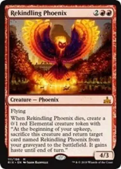 1x Rekindling Phoenix - Foil NM-Mint, English Rivals of Ixalan MTG Magic - Image 1