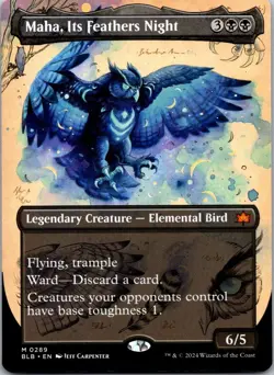 Maha, Its Feathers Night (Borderless) 289 Bloomburrow NM MTG - Image 1