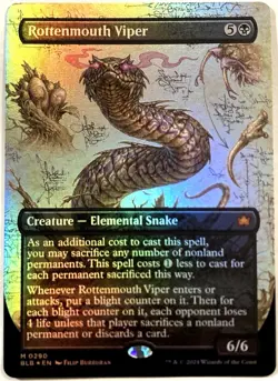 MTG Rottenmouth Viper (Borderless Foil) Bloomburrow 0290 NM - Image 1