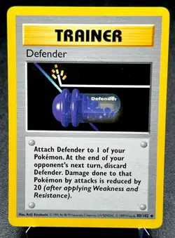 Defender 80/102 LP Non Holo Base Set Shadowless Pokemon Card! - Image 1