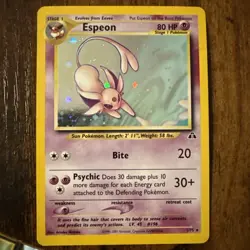 Pokemon Espeon Holo Rare 1/75 Neo Discovery 2001 TCG - Image 1