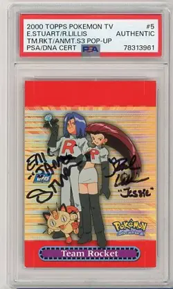 PSA Signed Stuart Lillis Team Rocket Pop-Up 5 of 10 Pokemon Topps Trading Cards - Image 1