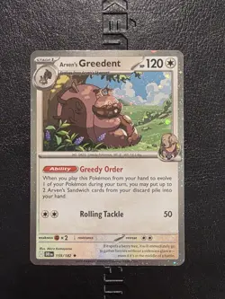 Arven's Greedent Cosmos Holo 159/182 Destined Rivals Pokemon TCG NM - Image 1