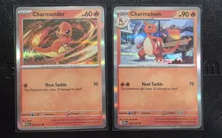 Pokemon TCG Charmander and Charmeleon Holo Promo Set OBF 026/197 027/197 NM - Image 1