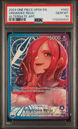 2024 ONE PIECE OP06-WINGS OF THE CAPTAIN ALTERNATE ART VINSMOKE REIJU PSA 10 - Image 1