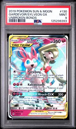 Gardevoir & Sylveon GX 130/214 Tag Team Pokemon 2019 Unbroken Bonds | PSA 9 MINT - Image 1