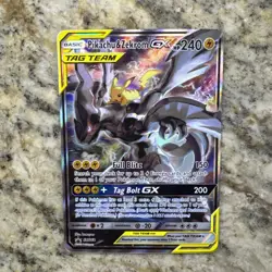 Pokemon TCG Pikachu And Zekrom GX Promo SM168 Tag Team Full Art Holo SM168 MP ⭐ - Image 2