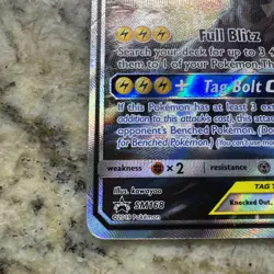 Pokemon TCG Pikachu And Zekrom GX Promo SM168 Tag Team Full Art Holo SM168 MP ⭐ - Image 5