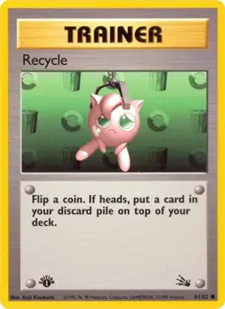 Recycle - 61/62 - Common - 1st Edition LP TCG Pokemon - Image 1