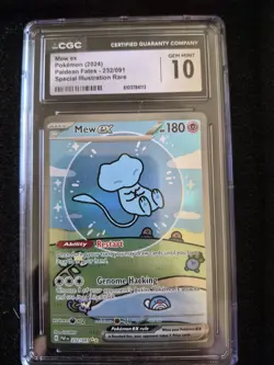 POKEMON CGC 10 Gem Mint 2024 SV Paldean Fates Mew ex 232/091 SIR Bubble Mew - Image 1