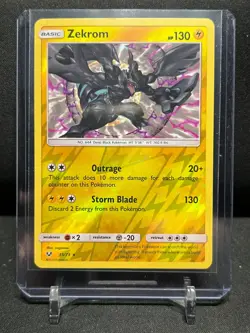 Zekrom 35/73 Reverse Holo Rare Pokemon 2017 Shining Legends LP - Image 1