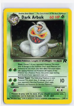 Arbok 2/82 Team Rocket Holo Error Card "23000" Date Vintage Pokemon TCG NM - Image 1