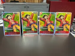 4x, Monkey D Luffy ST21-014 SR One Piece Gear 5 Starter Deck Holo Foil Cards NM - Image 1
