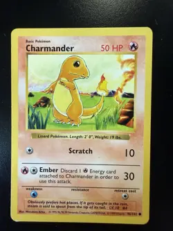 Pokemon TCG Charmander Shadowless Common Card 46/102 Base Set - Image 1