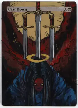 Cast down Altered Art Mtg Hand Painted Card Commander - Image 1