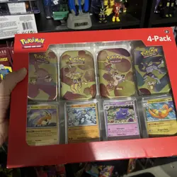 (Sealed) Pokemon TCG 151 Mini Tins 4 Pack + 4 Promos Sams Club Exclusive - Image 1