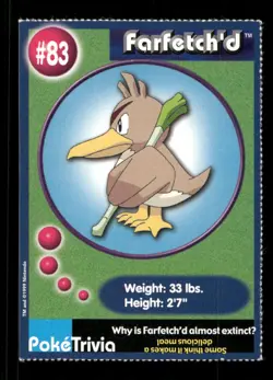 Pokemon 1999 Burger King Promo #83 Farfetch'd - Image 1