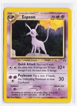Espeon 20/75 Neo Discovery Non Holo Rare Pokemon Card NM - Image 1