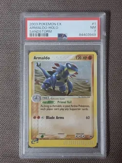 2003 Pokemon EX Sandstorm Armaldo Holo #1 PSA 7 - Image 1