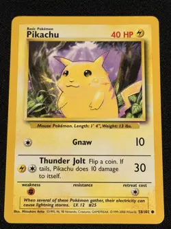 Pikachu 58/102 Base Set - Pokemon Card TCG 1999 - Image 1