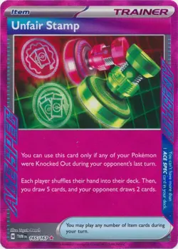 Unfair Stamp 165/167 ACE SPEC Rare Twilight Masquerade Pokemon TCG - Image 1