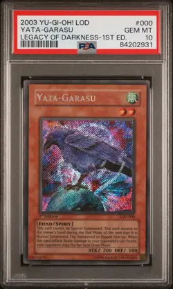 2003 YU-GI-OH! LOD-LEGACY OF DARKNESS 1ST ED #000 YATA-GARASU PSA 10 - Image 1