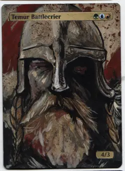 Temur Battlecrier Altered Art Mtg Hand Painted Card Commander - Image 1