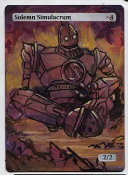 Solemn Simulacrum Altered Art Mtg Hand Painted Card Commander - Image 1