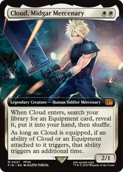 MTG English Cloud, Midgar Mercenary (Extended Art) NM Foil - Image 1