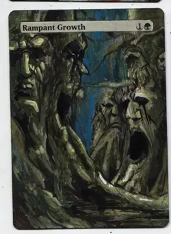 Rampant Growth Altered Art Mtg Hand Painted Card Commander - Image 1