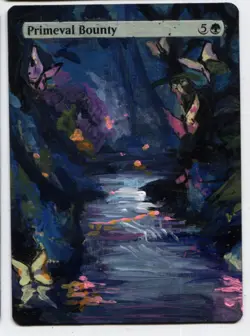 Primeval Bounty Altered Art Mtg Hand Painted Card Commander - Image 1