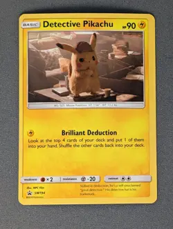 Detective Pikachu Pokemon Sun Moon Promo SM194 Holo Rare Movie BSP LP - Image 1