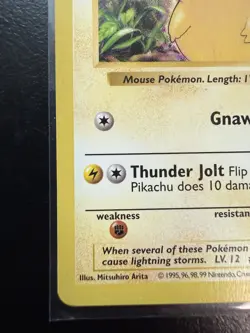 Pokemon Pikachu TCG Base Set Shadowless Common Yellow Cheeks Card 58/102 LP - Image 2