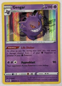 Pokemon Gengar Holo Rare TCG Card 85/202 Sword and Shield Base Set - Image 1