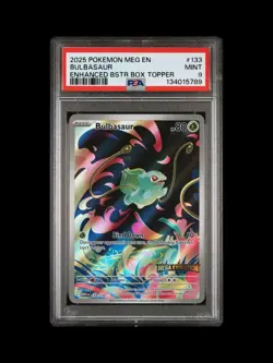 Pokemon Mega Evolutions Bulbasaur 133/132 Enhanced Topper Promo Stamped PSA 9 - Image 1
