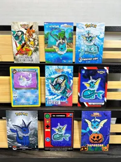 Pokemon Lot of Cards and Stickers All Vaporeon #134 Vaporeon Lot of 21 - Image 4