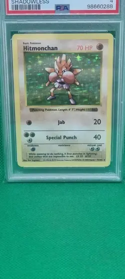 PSA 4 1999 Pokemon Shadowless Holo Hitmonchan #7 Wizard Of The Coast Vintage TCG - Image 2