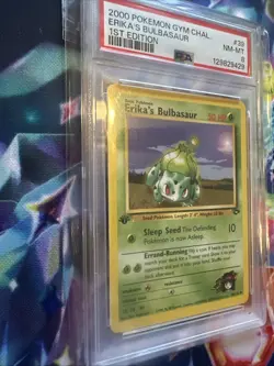 Pokemon 2000 Gym Challenge 1st Edition Erika's Bulbasaur #39/132 PSA 8 Near Mint - Image 3
