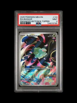 Pokemon Mega Evolutions Bulbasaur 133/132 Enhanced Topper Promo Stamped PSA 9 - Image 1