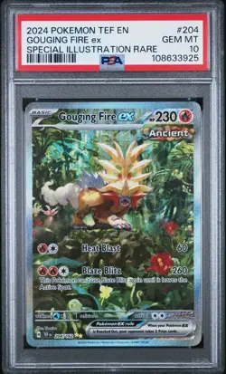Pokemon TCG Gouging Fire EX Scarlet & Violet Temporal Forces 204/162 SIR PSA 10 - Image 1