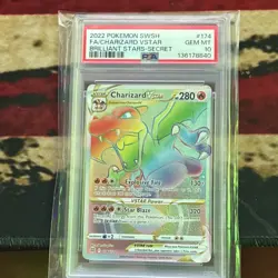 Pokemon Charizard VSTAR Secret Rare Holo Full Art 174/172 Brilliant Stars PSA 10 - Image 1