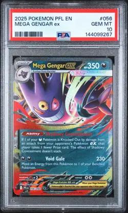 PSA 10 MEGA GENGAR EX #056 DOUBLE RARE 2025 POKEMON PFL EN PHANTASMAL FLAMES - Image 1