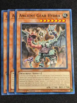 Yugioh - 3x Ancient Gear Hydra LDS1-EN083 1st Edition Common NM - Image 1