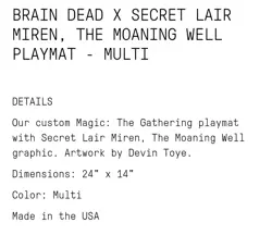 MTG Secret Lair x Brain Dead Miren the Moaning Well Playmat Presale - Image 2