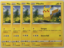 POKEMON 4X PIKACHU 049/203 EVOLVING SKIES COMMON NEAR MINT-PLAYSET - Image 1